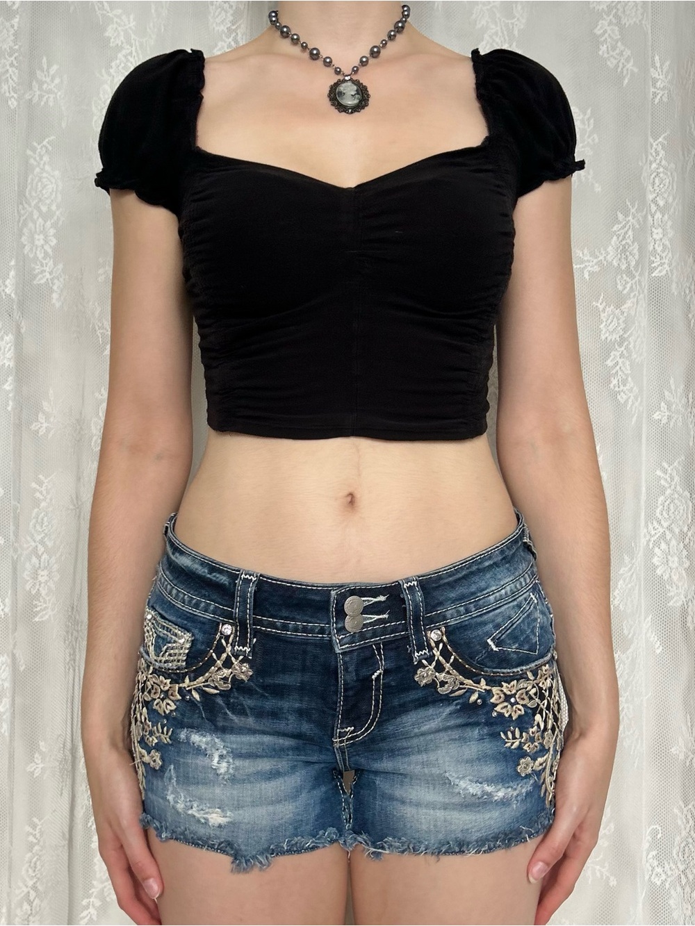 Y2K 2000s Low Rise Denim Shorts